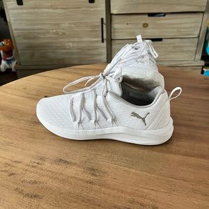 Puma White & Grey Athletic Shoes